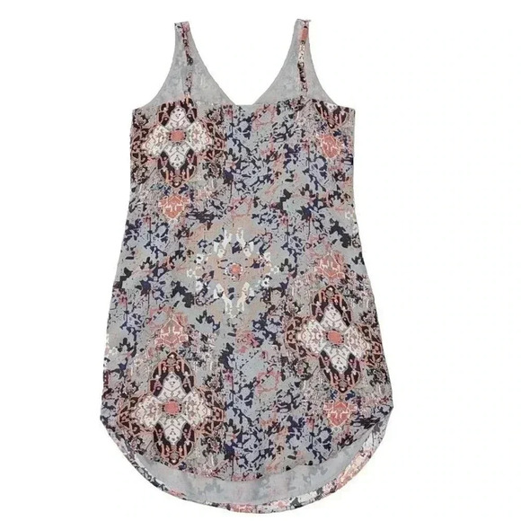 CAbi 5049 Fresco Print Gray Multicolor V Neck Slip Dress with Pockets Size XS - Picture 2 of 5